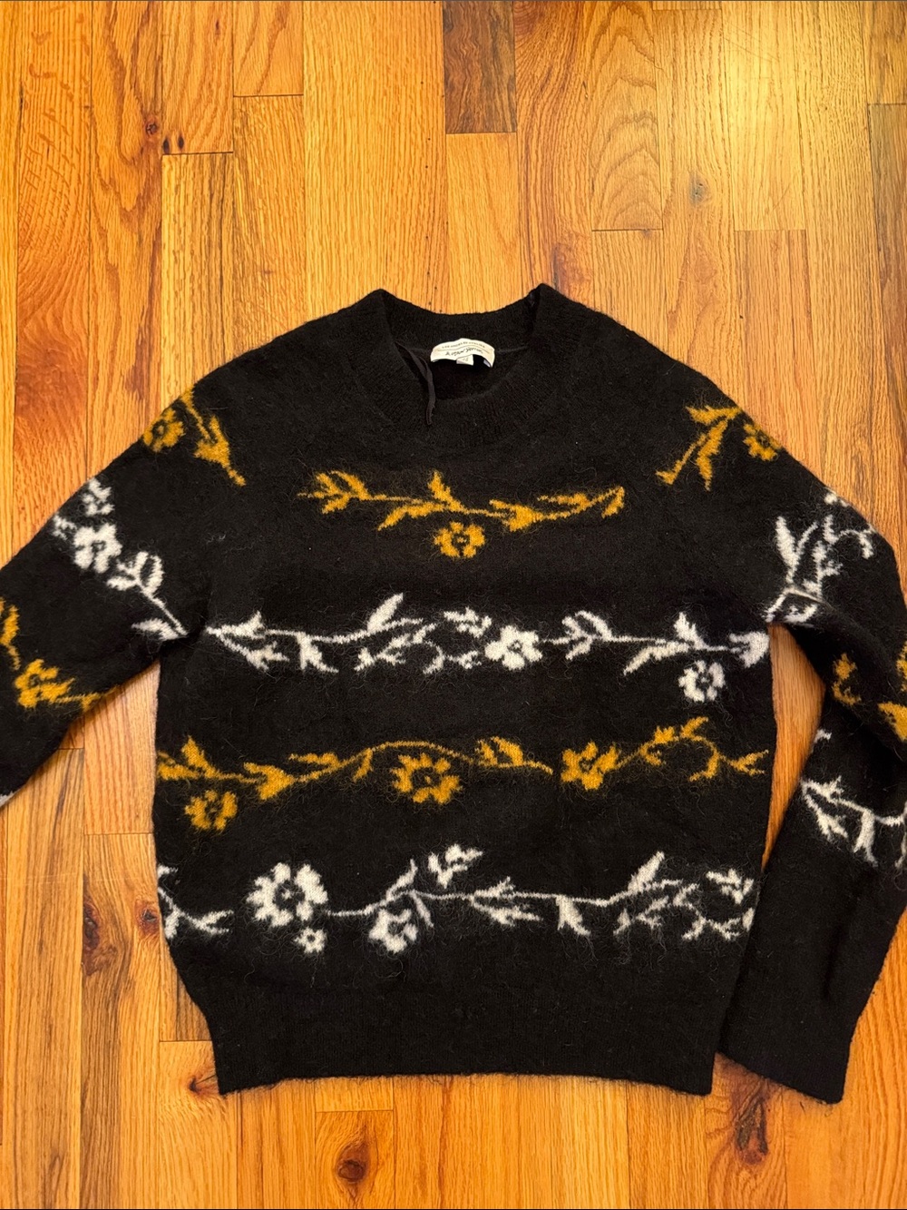& Other Stories Black Fuzzy Knit Sweater